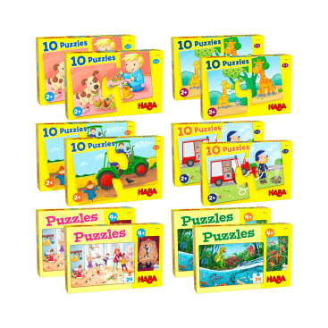 Kinderpuzzle-Set, 12 bunte Kinderpuzzle, ab 2 Jahren