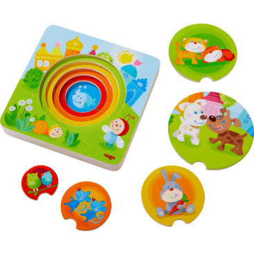 Holzpuzzle Kunterbunte Tierkinder