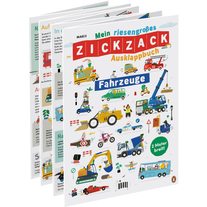 Sachbilderbuch Mein riesengroßes ZICKZACK Ausklappbuch – Fahrzeuge