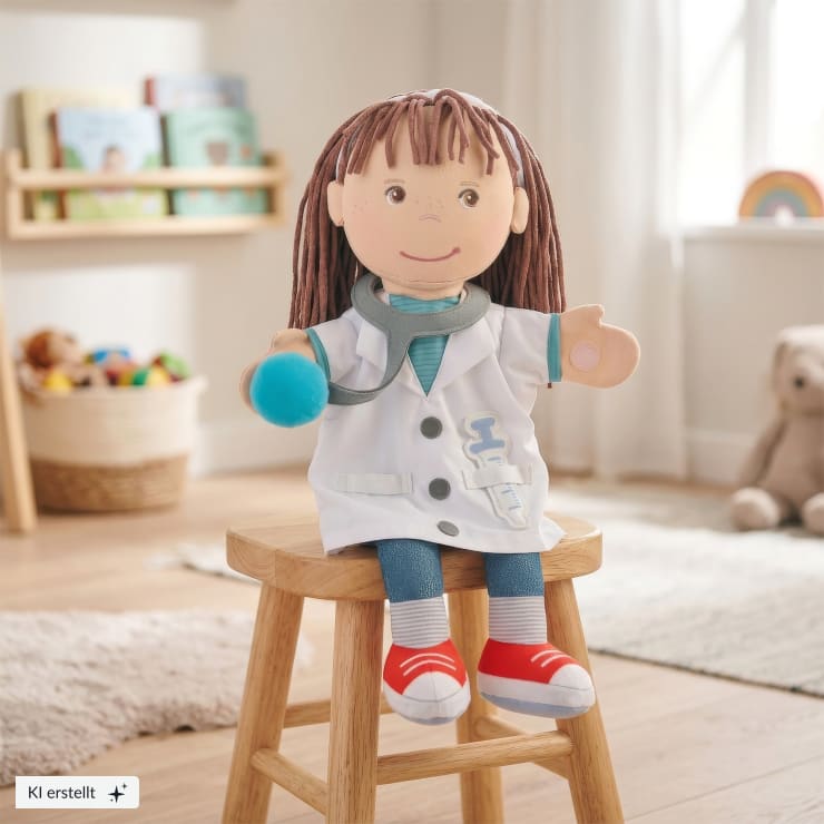 Handpuppe Ärztin, KI-generiertes Bild