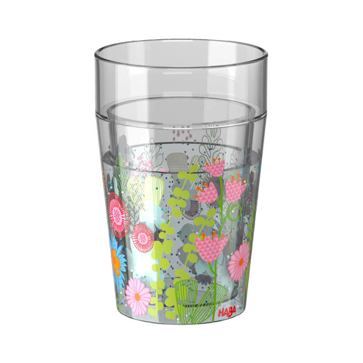 Glitzerbecher Blumen