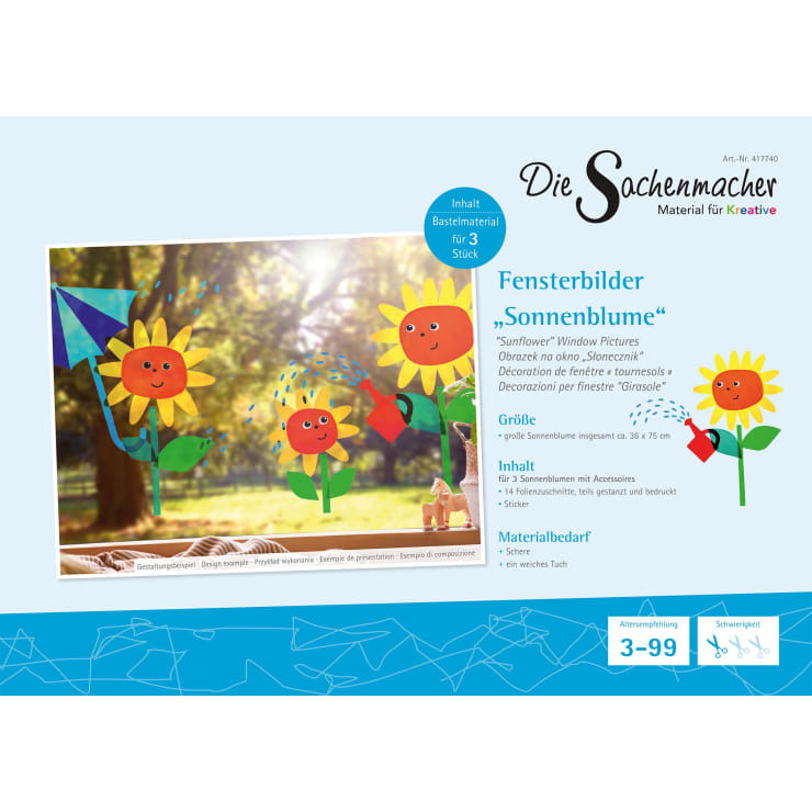 Sachenmacher Fensterbild Sonnenblumen, Fensterfolien-Bastelset