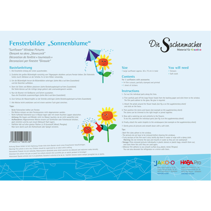 Sachenmacher Fensterbild Sonnenblumen, Fensterfolien-Bastelset