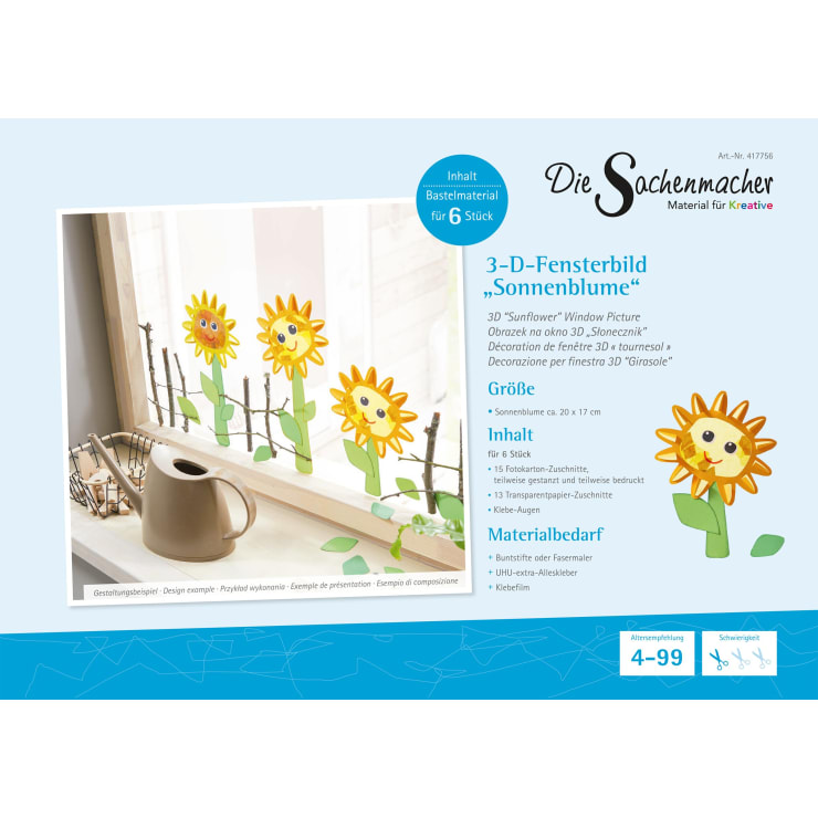 Sachenmacher 3-D-Fensterbild Sonnenblume
