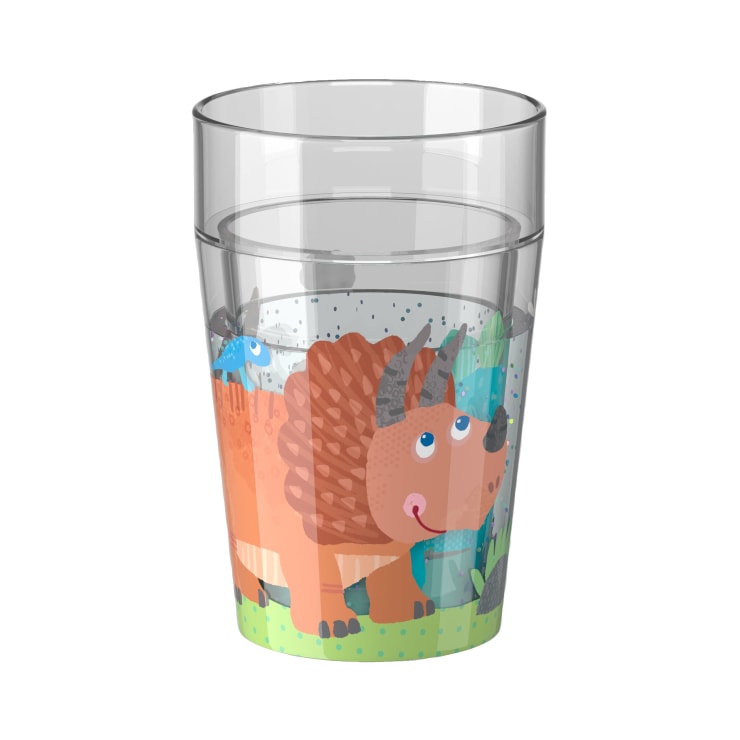 Glitzerbecher, Dino, Motiv 2, Kinderbecher, BPA-frei