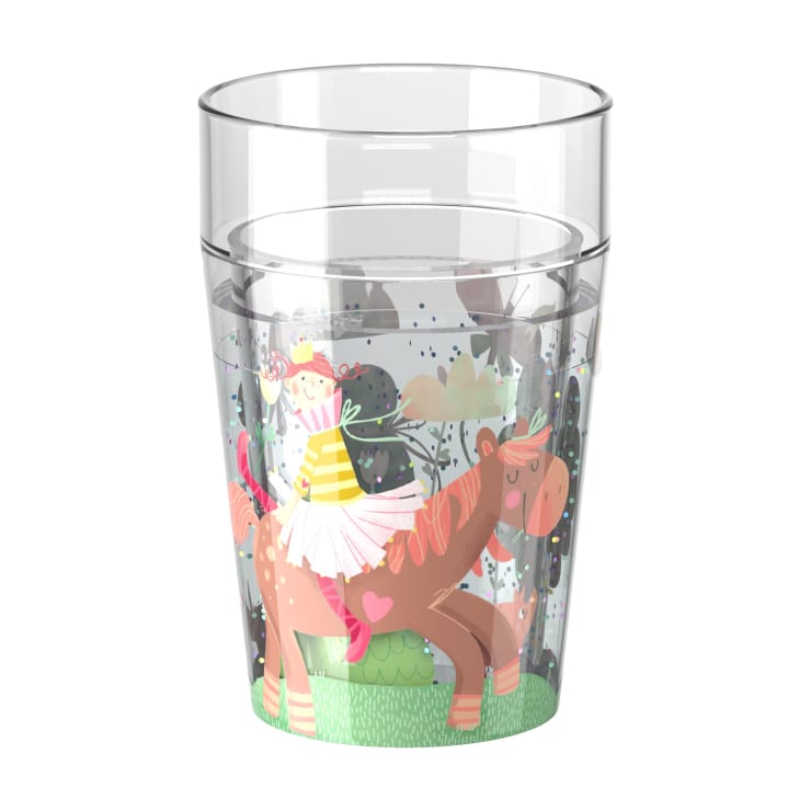 Glitzerbecher, Prinzessin & Pferd, Kinderbecher, BPA-frei