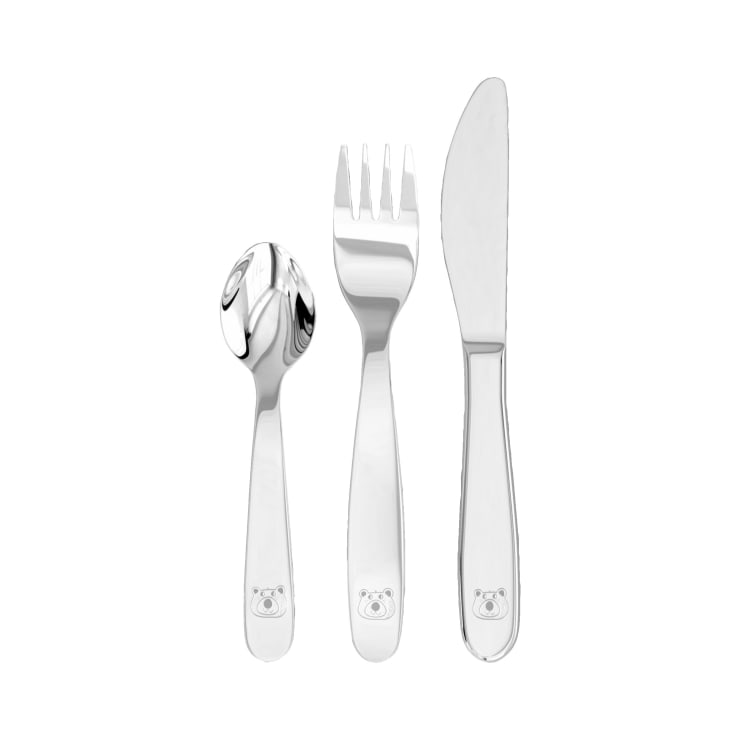 Kinderbesteck Wald, 3-teiliges Set mit Messer, Gabel, Löffel