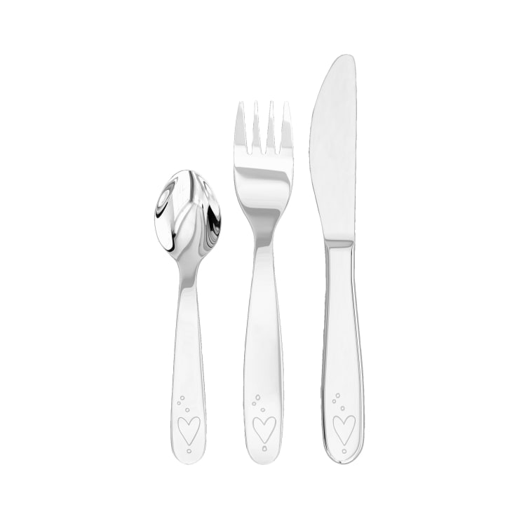 Kinderbesteck Prinzessin & Pferd, 3-teiliges Set mit Messer, Gabel, Löffel