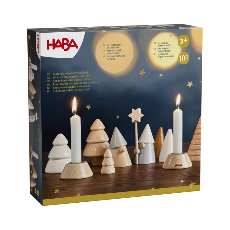 Kerzenständer-Set Wichtelwald, Holz