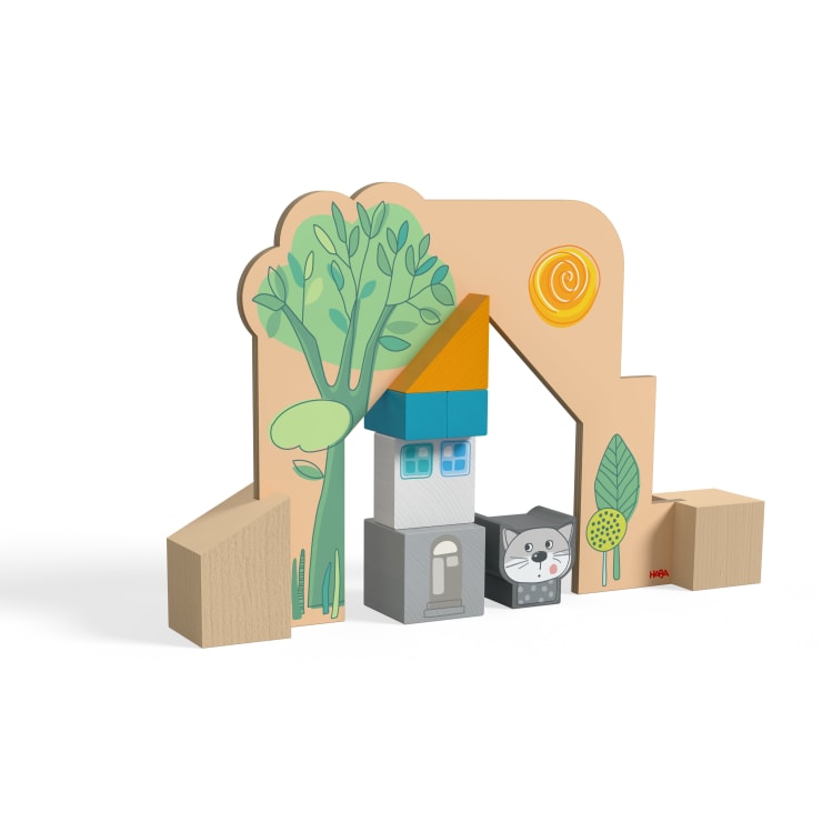 Stacking & Arranging Game Cottage Puzzle Blocks