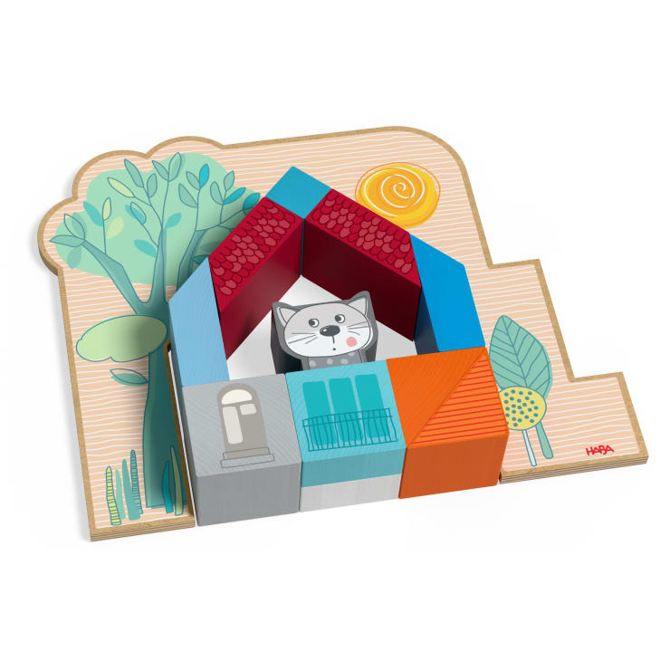 Stacking & Arranging Game Cottage Puzzle Blocks