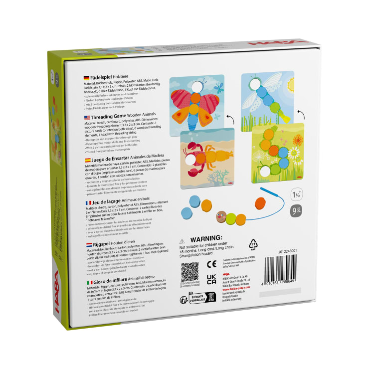 Fädelspiel Holztiere