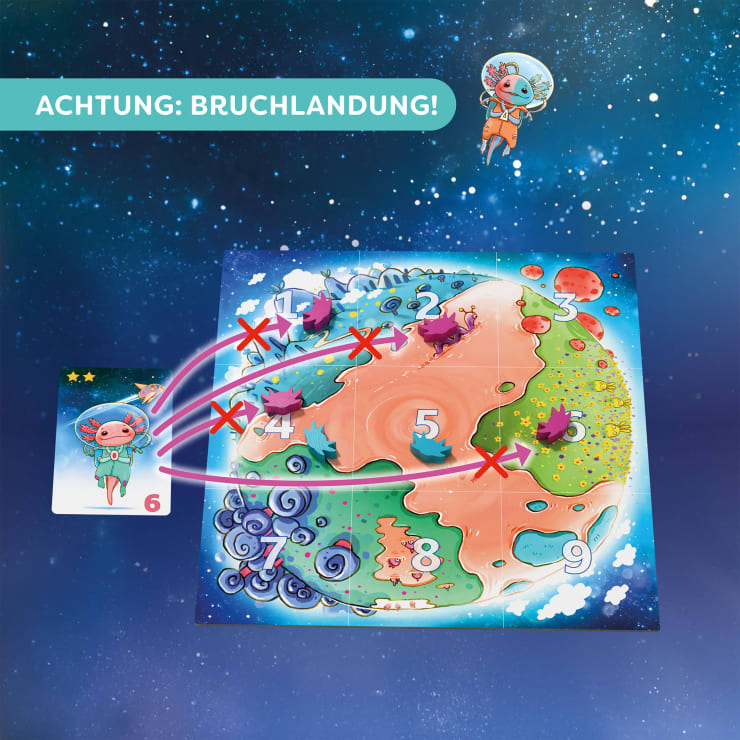 Galaxolotl - No Risk, No Stars!, Karten - und Brettspiel, ab 8 Jahren