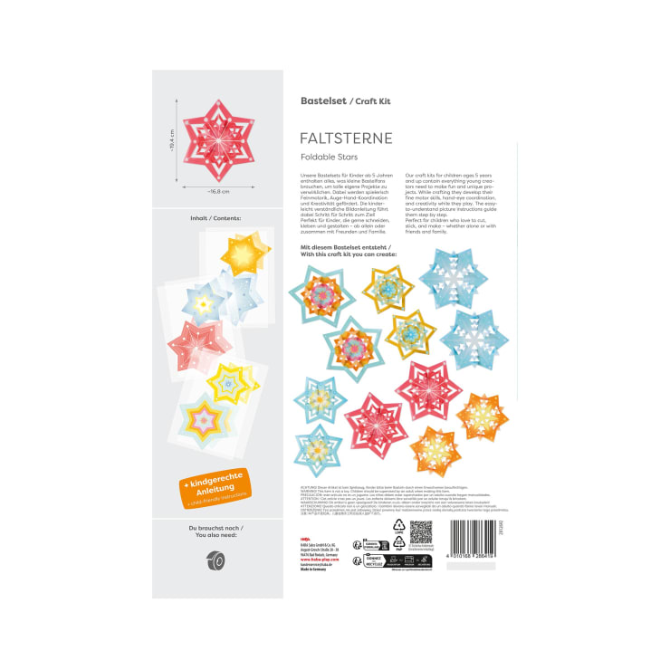 Sachenmacher Faltsterne, Bastelset Winter, 12 Stück, ab 5 Jahren