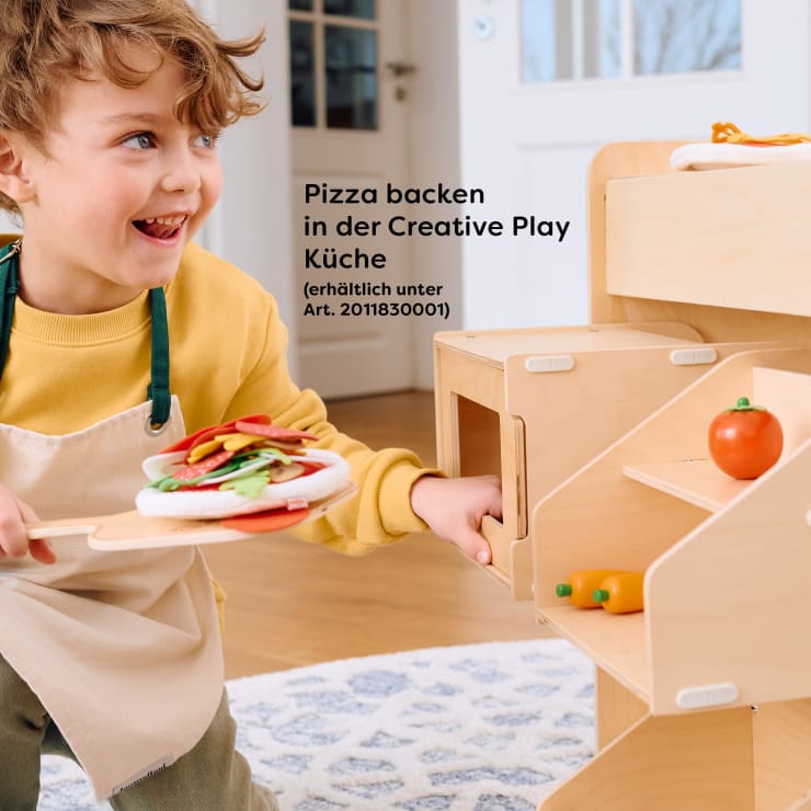 HABA Pizza-Spielset Für Kinder Ab 3 Jahren - Mit Pizzaböden, Filzzutaten & Pizzaschieber
