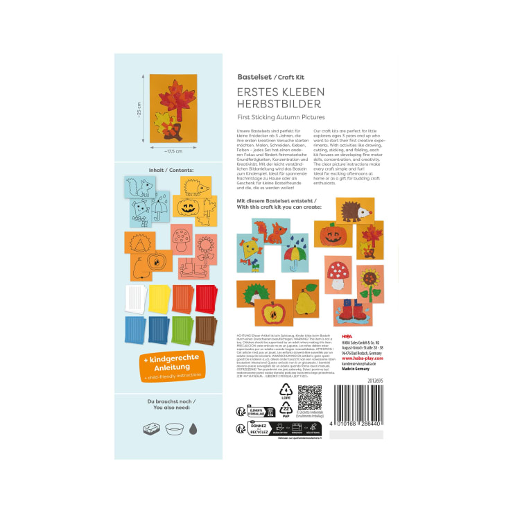 Sachenmacher Erstes Kleben Welt, Bastelset Herbst, 12 St., ab 3 Jahren