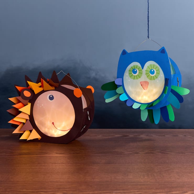 Craft Set - Owl & Hedgehog Paper Lanterns