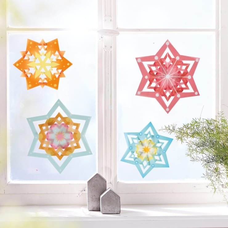 Sachenmacher Faltsterne, Bastelset Winter, 12 Stück, ab 5 Jahren