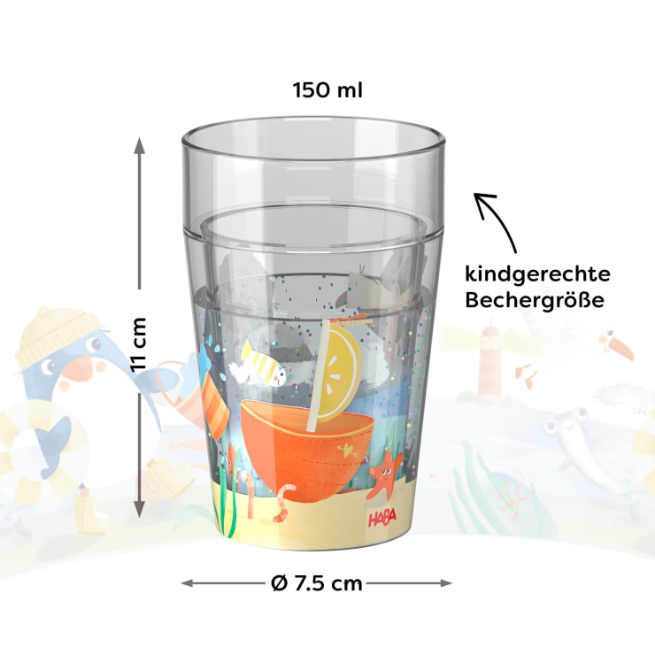 Glitzerbecher Pinguin