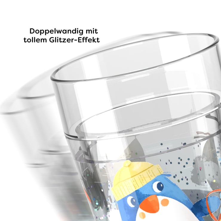 Glitzerbecher Pinguin