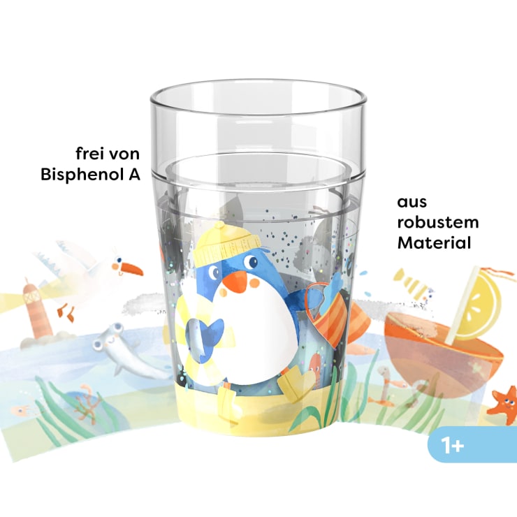 Glitzerbecher Pinguin