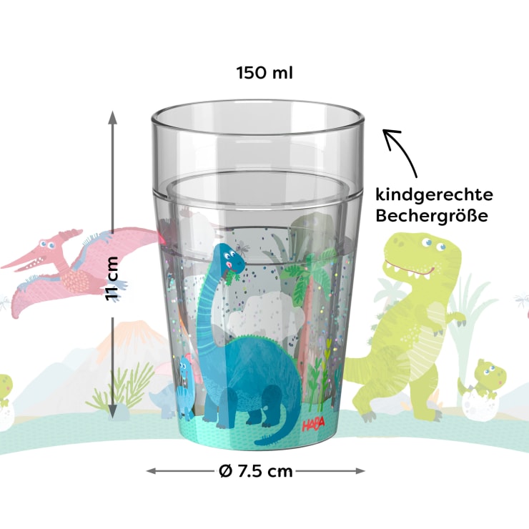 Glitzerbecher Dino, Motiv 1