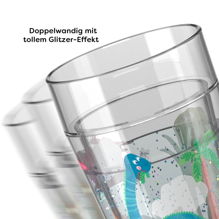 Glitzerbecher Dino, Motiv 1