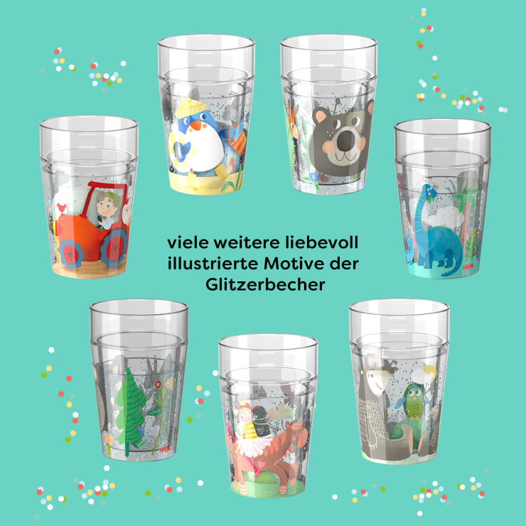 Glitzerbecher Dino, Motiv 1