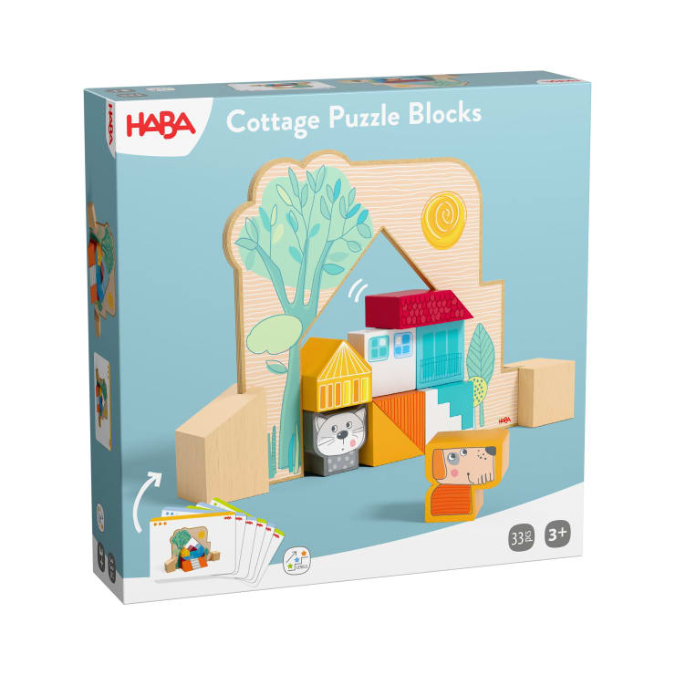 Stacking & Arranging Game Cottage Puzzle Blocks