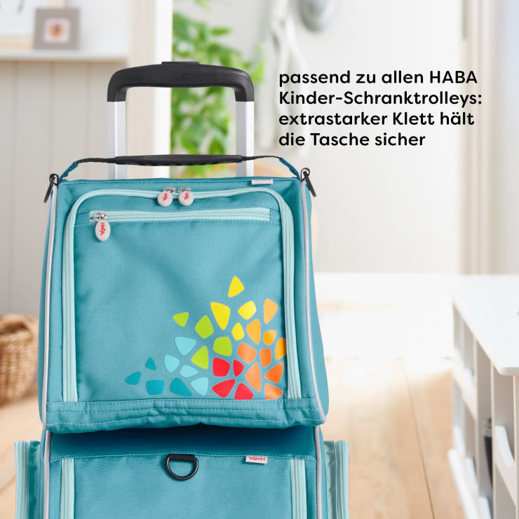 Reiseset aus Trolley und Tasche, petrol