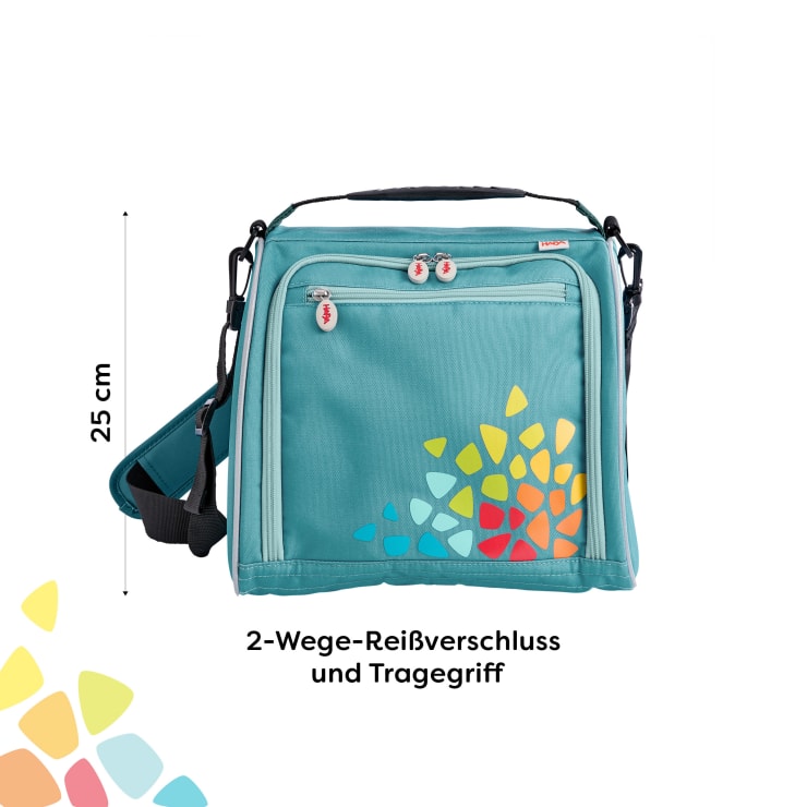 Reiseset aus Trolley und Tasche, petrol