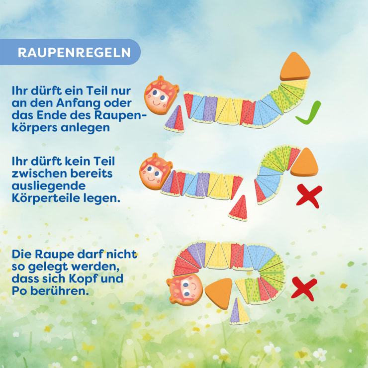 Meine ersten Spiele, Raupe Rosa, Dominospiel, ab 2 J.