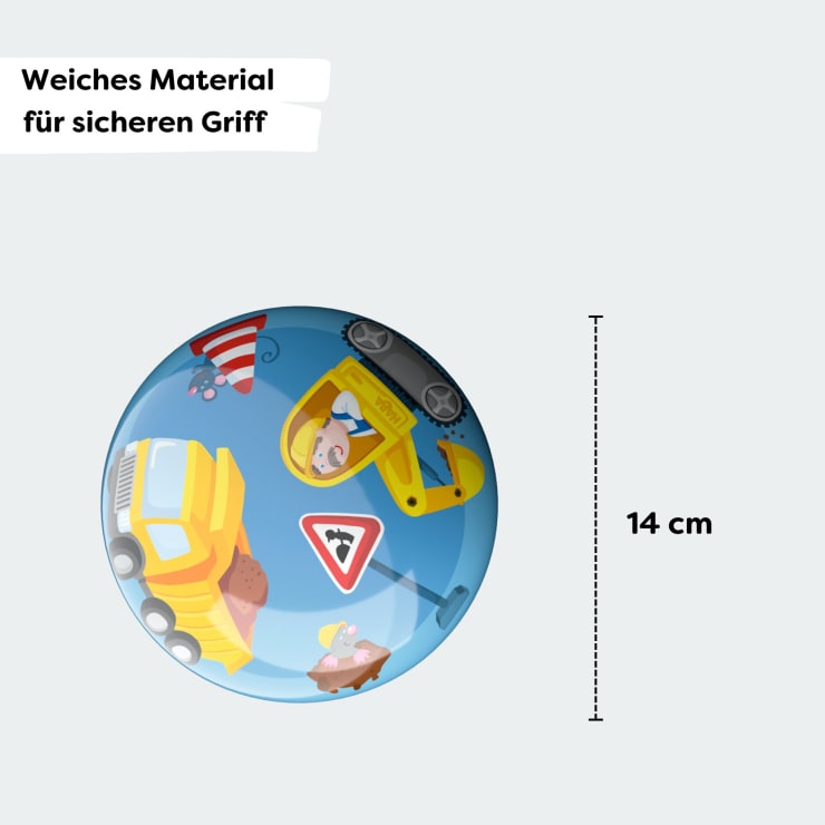 Kunststoffball Baustelle, Ø 14 cm, Spielball ab 2 Jahren
