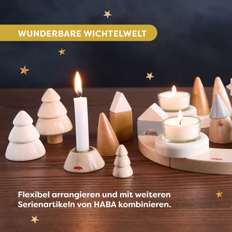 Kerzenständer-Set Wichtelwald, Holz