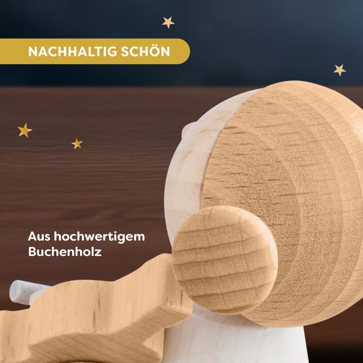 Engel mit Geige, Holz