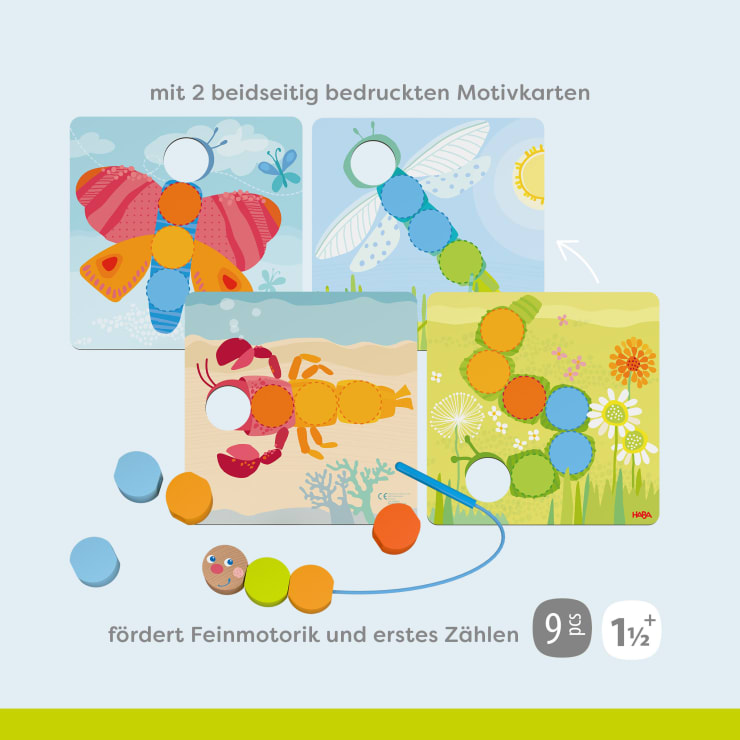 Fädelspiel Holztiere