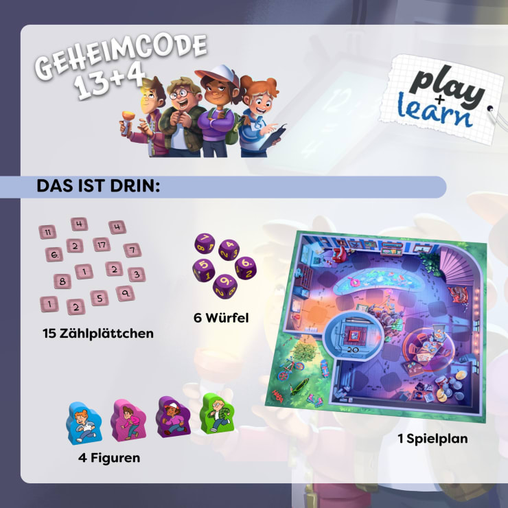 Geheimcode 13+4 Rechenspiel, Lernspiel ab 8 Jahre