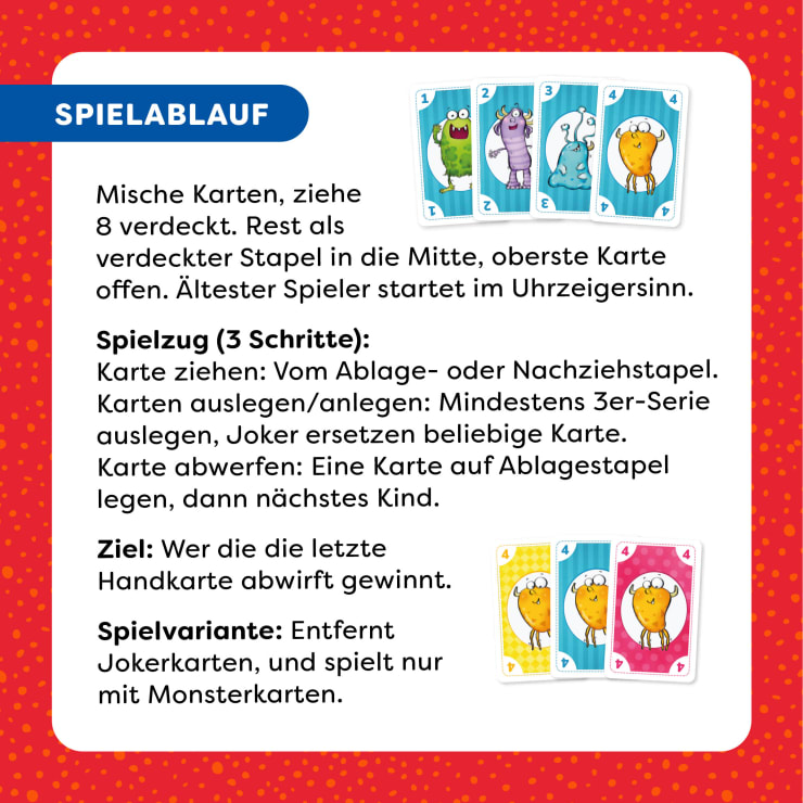 Monster ROMMÉ, Kartenspiel ab 6 Jahren