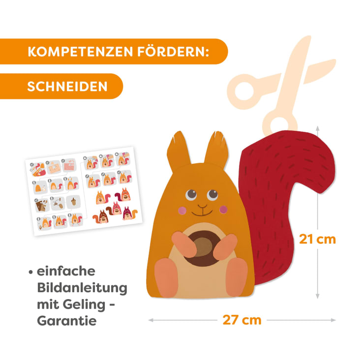 Sachenmacher Erstes Schneiden Eichhörnchen, Bastelset Herbst, ab 3 J.