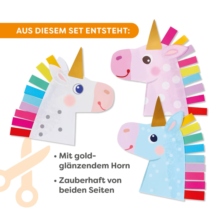 Sachenmacher Erstes Schneiden Regenbogen-Einhörner, Bastelset, ab 3 J