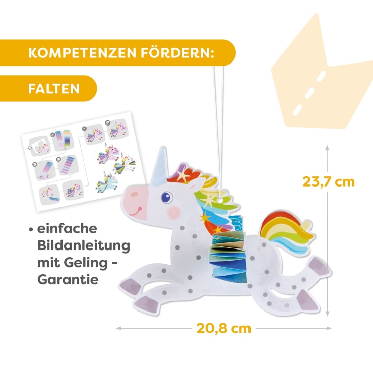 Sachenmacher Erstes Falten Regenbogen-Einhörner, Bastelset, 6 St., ab 3 J.