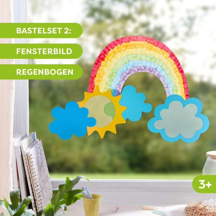 2 Sachenmacher Bastelsets, Erstes Basteln Fensterbilder, 4 St., ab 3 Jahren