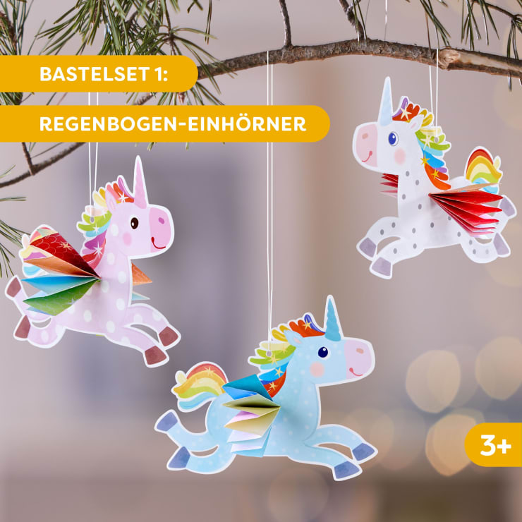2 Sachenmacher Bastelsets, Erstes Basteln Einhörner, 9 St., ab 3 J.