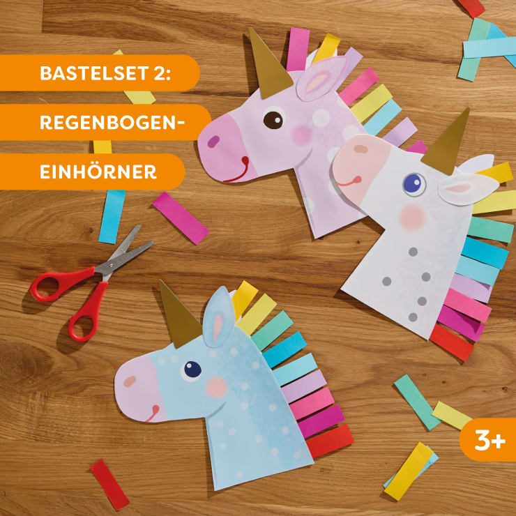 2 Sachenmacher Bastelsets, Erstes Basteln Einhörner, 9 St., ab 3 J.