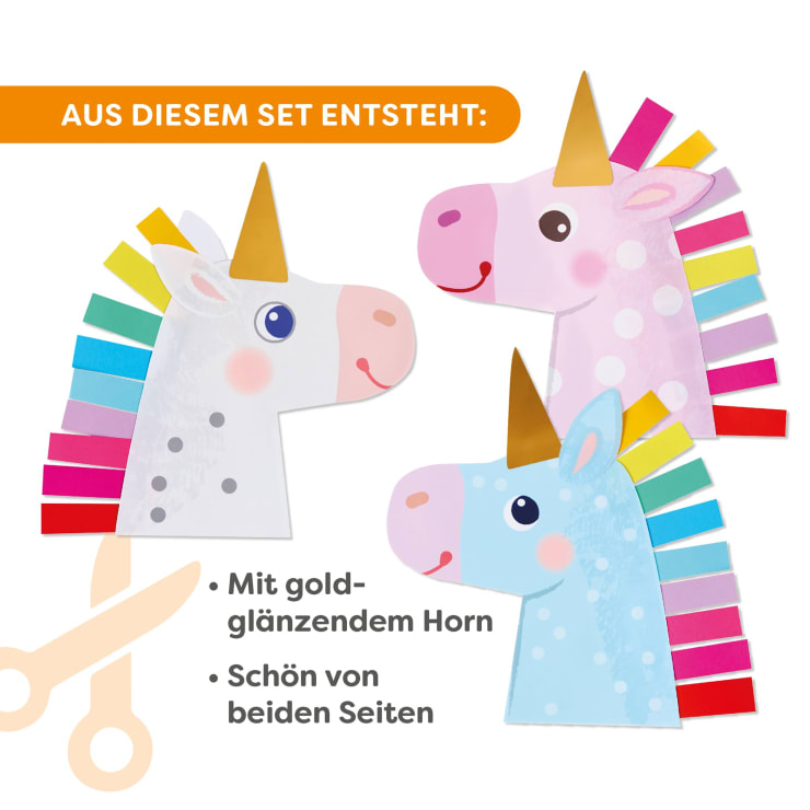 2 Sachenmacher Bastelsets, Erstes Basteln Einhörner, 9 St., ab 3 J.