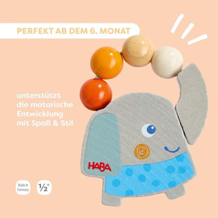 Elephant Rattle Grasping Toy