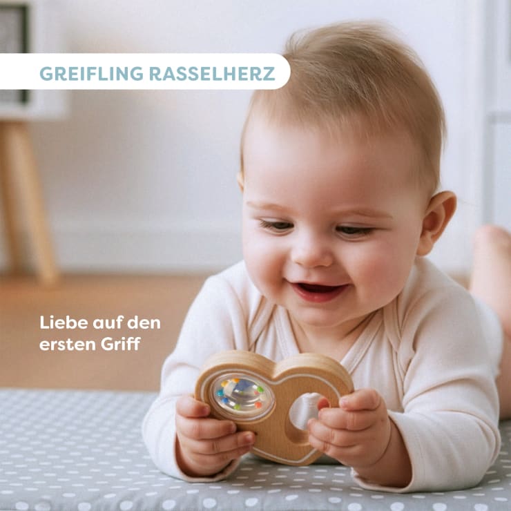 Heart Rattle Grasping Toy