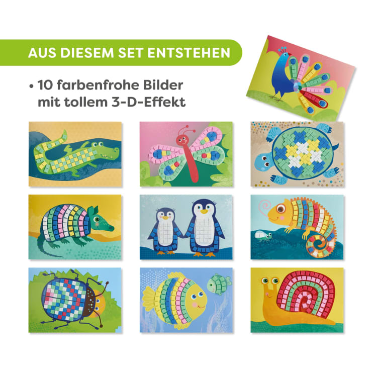 Sachenmacher Erstes Kleben Tiere, Bastelset Moosgummi, 10 St., ab 3 J.