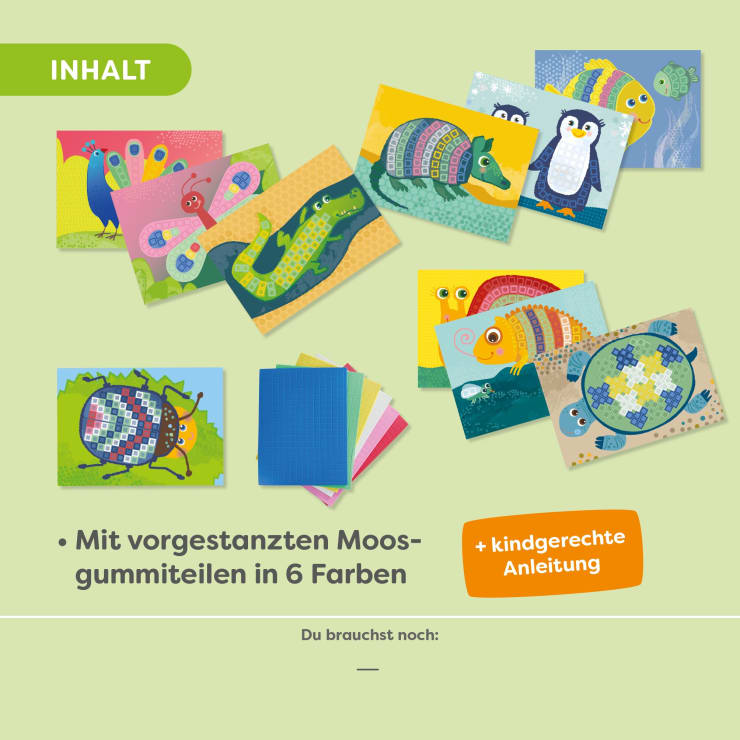 Sachenmacher Erstes Kleben Tiere, Bastelset Moosgummi, 10 St., ab 3 J.