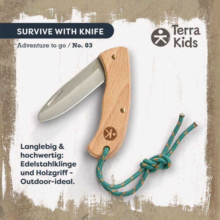 Terra Kids Kindertaschenmesser, Schnitzmesser für Kinder, ab 6 Jahren